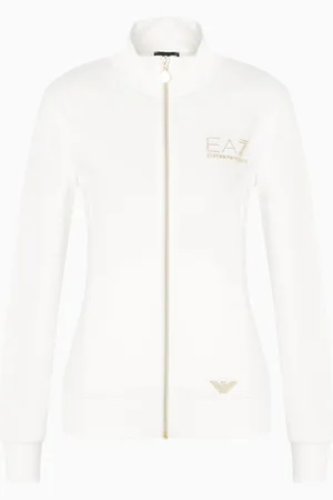 EA7 Sweat-shirt façon cardigan Evolution en mélange de viscose stretch