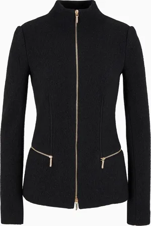 Giorgio Armani Veste à fermeture zippée en coton, laine et cachemire double