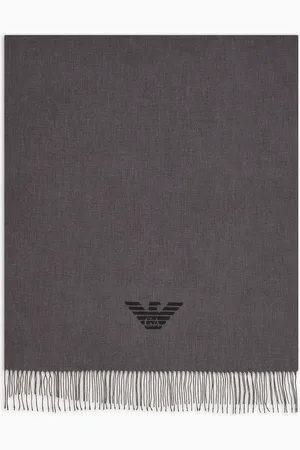 Emporio Armani Écharpe à franges et imprimé aigle