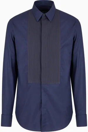 Giorgio Armani Chemise de smoking en coton avec détail plissé