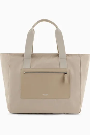 Giorgio Armani Sac cabas en nylon et cuir grainé