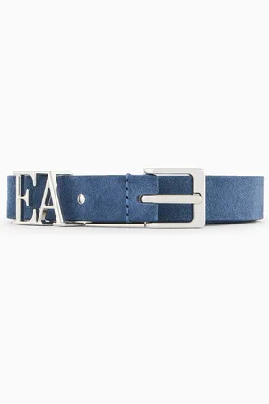 Emporio Armani Ceinture en cuir suédé avec boucle EA façonnée