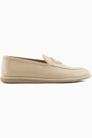 Giorgio Armani Mocassins en nappa vintage avec logo brodé