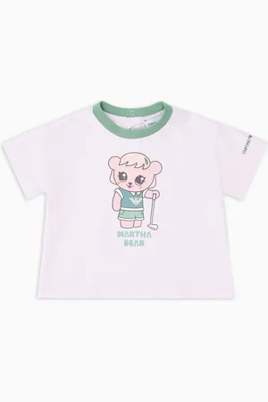 Emporio Armani T-shirt en jersey biologique avec imprimé Manga Bear Crew ASV