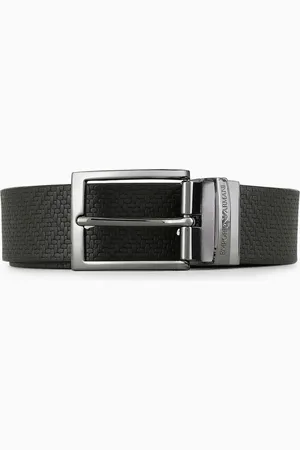 Emporio Armani Ceinture réversible en cuir imprimé torsade
