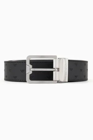 Emporio Armani Ceinture réversible en cuir avec aigle embossé all over