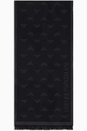 Emporio Armani Écharpe en laine avec aigle jacquard all over