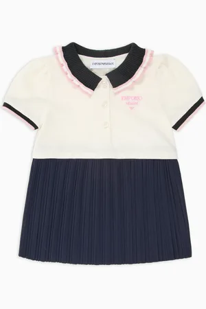 Emporio Armani Robe à col polo en piqué avec jupe plissée