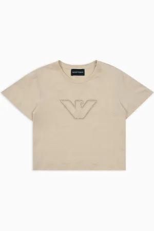 Emporio Armani T-shirt en jersey avec aigle perforé ASV