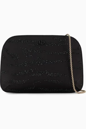 Giorgio Armani Pochette La Prima en satin avec motif animalier en strass