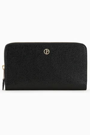 Giorgio Armani Portefeuille la Prima entièrement zippé en vernis effet grain de riz