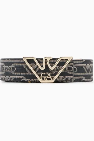Emporio Armani Ceinture avec plaque aigle à imprimé monogramme