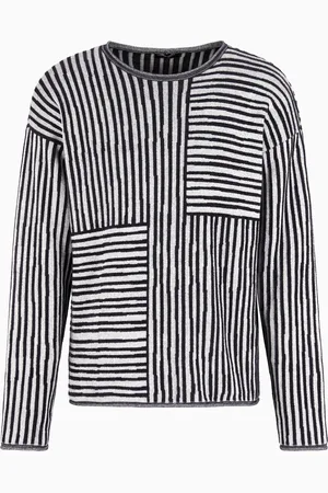 Giorgio Armani Pull ras-du-cou en viscose et coton jacquard