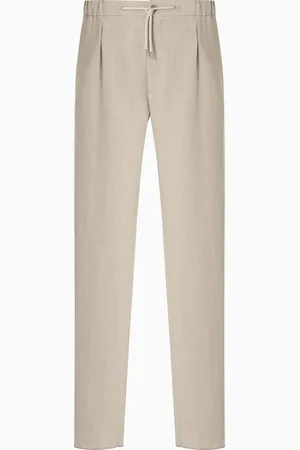 Giorgio Armani Pantalon à une pince en toile de lin
