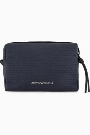 Emporio Armani Pochette en nylon jacquard avec inscription logo all over