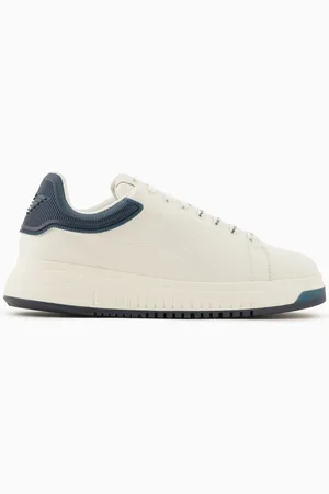 Emporio Armani Sneakers en cuir avec arrière semi-transparent et semelle crantée