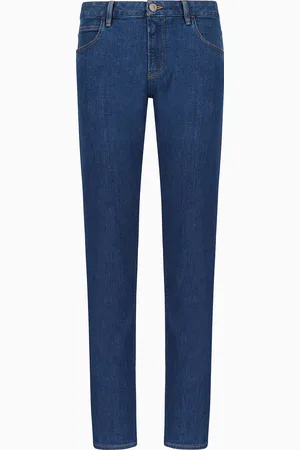 Giorgio Armani Pantalon 5 poches coupe slim en denim de coton stretch
