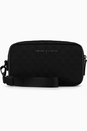 Emporio Armani Trousse de toilette en nylon jacquard avec aigle all over