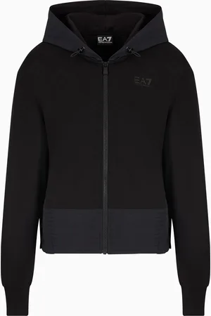 EA7 Sweat-shirt Contemporary Sport à capuche en mélange coton et modal stretch