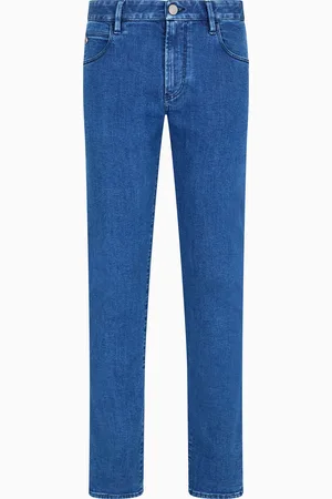 Giorgio Armani Pantalon 5 poches coupe slim en denim de coton stretch