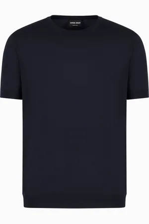 Giorgio Armani Pull à col ras-du-cou et manches courtes en soie et coton
