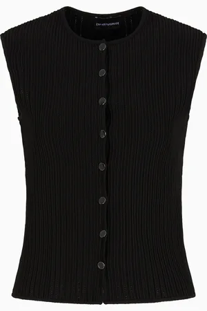 Emporio Armani Veste sans manches en tissu ottoman ajouré