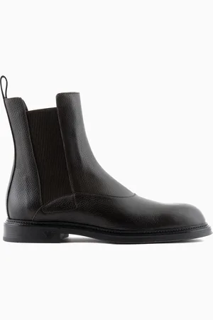 Emporio Armani Bottines chelsea en cuir grainé