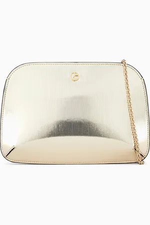 Giorgio Armani Pochette la Prima en cuir laminé rayé