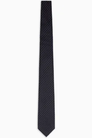 Emporio Armani Cravate en pure soie à micro motif jacquard majolique