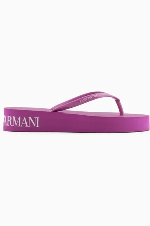 Emporio Armani Tongs en caoutchouc avec logo et plateforme