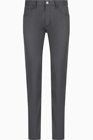 Giorgio Armani Pantalon 5 poches à coupe classique en laine vierge
