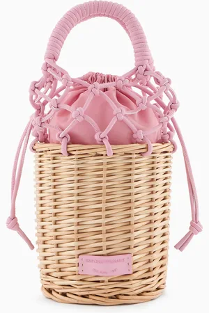 Emporio Armani Sac seau en osier tressé