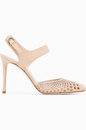 Giorgio Armani Escarpins en cuir suédé et strass