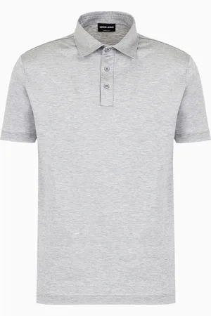 Giorgio Armani Polo en jersey de soie et coton chiné