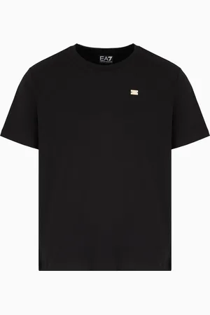 EA7 T-shirt à col ras-du-cou Core Lady en jersey de coton stretch