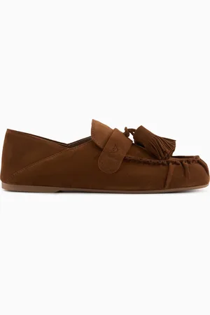 Emporio Armani Mocassins en cuir suédé avec pampilles