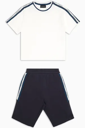 Emporio Armani Ensemble en jersey avec T-shirt et bermuda à bande logo