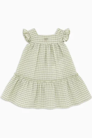 Emporio Armani Robe en coton seersucker vichy