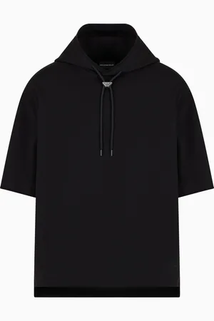 Emporio Armani Sweat-shirt à capuche et manches courtes surdimensionné en jersey ASV