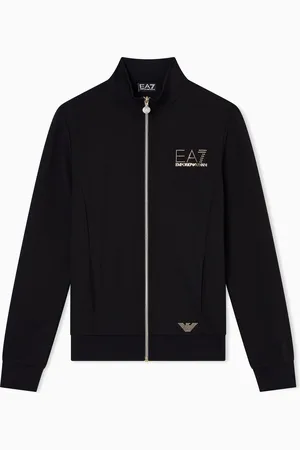 EA7 Sweat-shirt façon cardigan Evolution en mélange de viscose stretch