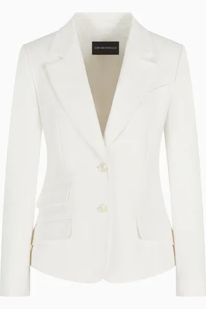 Emporio Armani Blazer à simple boutonnage en coton stretch compact