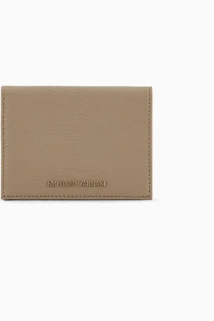 Emporio Armani Portefeuille compact en cuir martelé