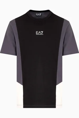EA7 T-shirt ras-du-cou Summer Block en jersey de coton