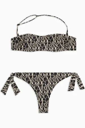 Emporio Armani Bikini bandeau rembourré avec imprimé Logomania