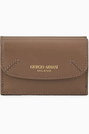 Giorgio Armani Mini portefeuille à trois volets la Prima en cuir liégé