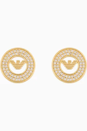 Emporio Armani Boucles d’oreilles boutons en argent sterling couleur or