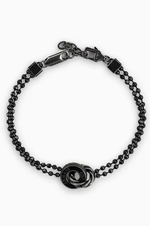 Emporio Armani Bracelet en chaîne en acier inoxydable avec finition noircie