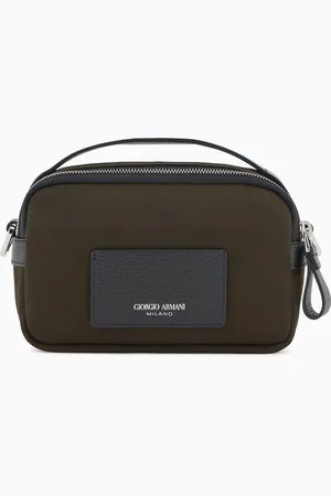 Giorgio Armani Mini sac porté croisé en nylon et cuir ASV