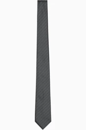 Giorgio Armani Cravate en soie jacquard motif chevron
