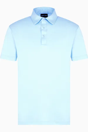 Giorgio Armani Polo en jersey de soie et coton chiné
